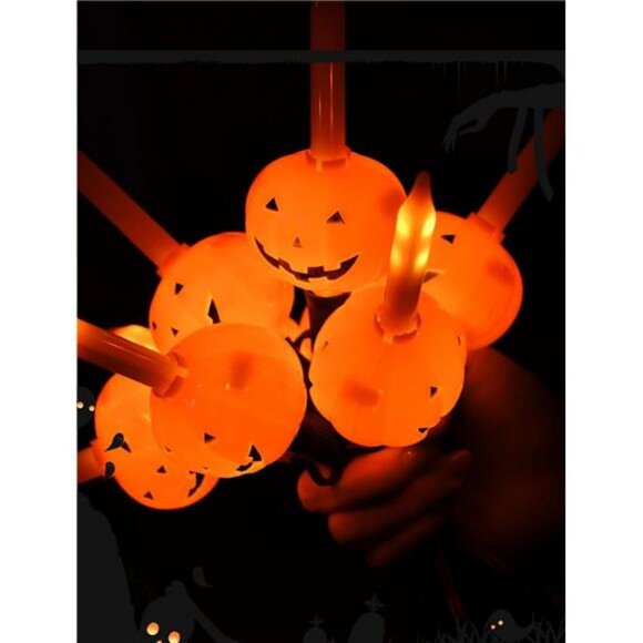 Halloween Pumpkin Bubble Lights-9Ft Halloween String Lights with 9 JackO Lantern - Picture 7 of 8
